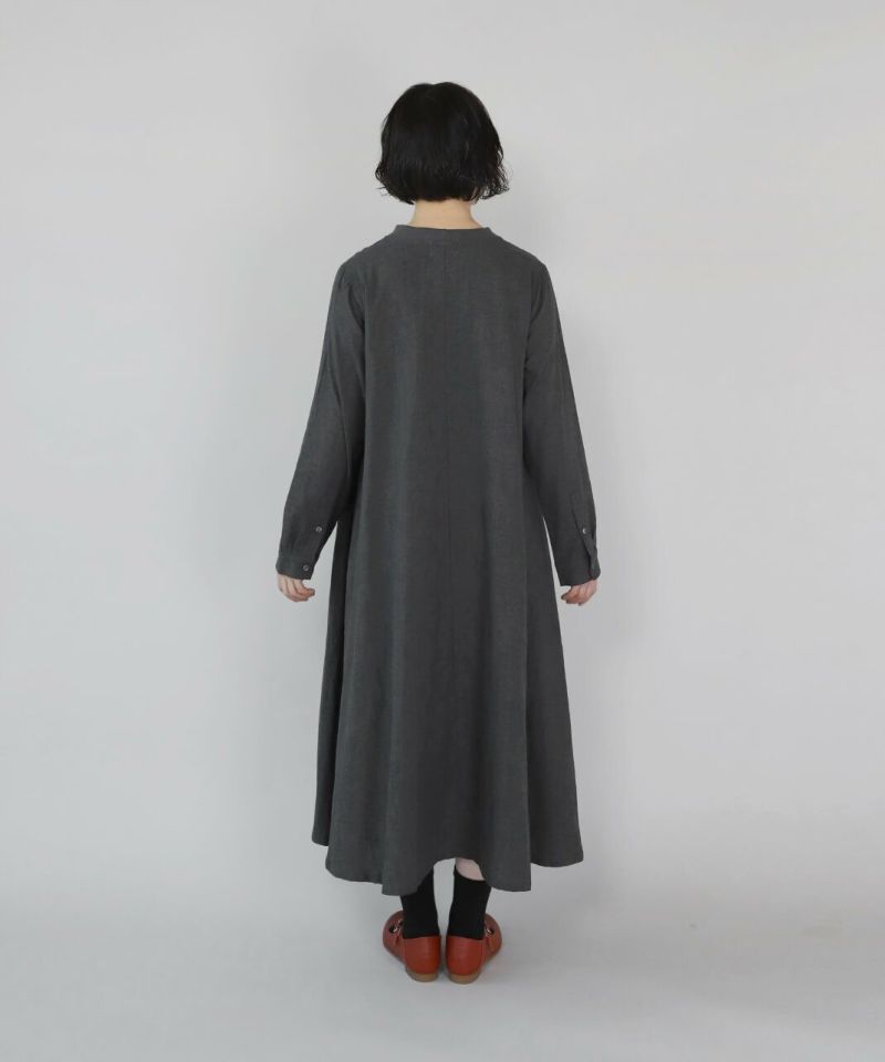 20%off】mumokutekiコットンガーゼの先染めフレアワンピース