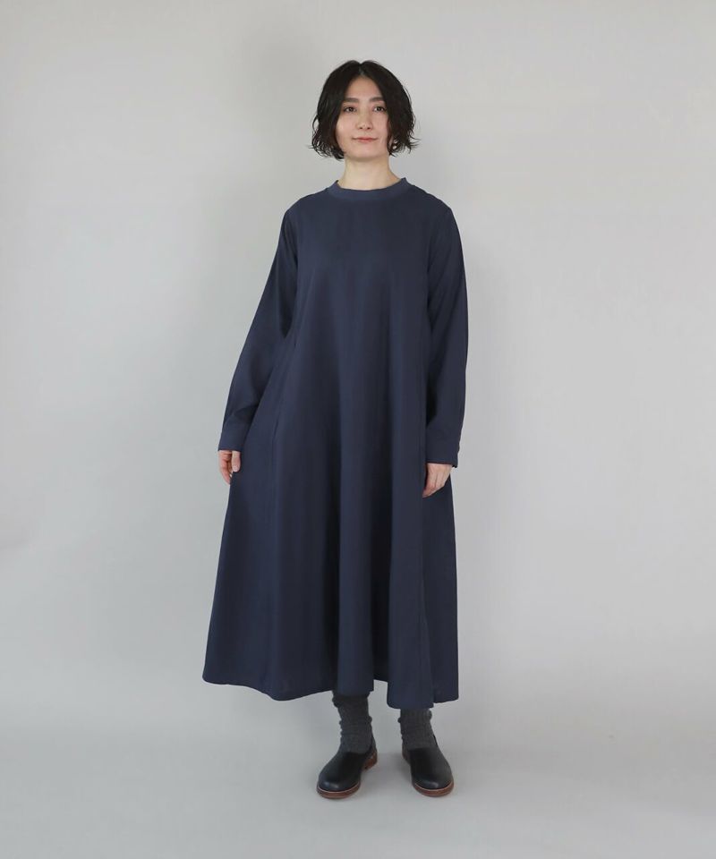 20%off】mumokutekiコットンガーゼの先染めフレアワンピース